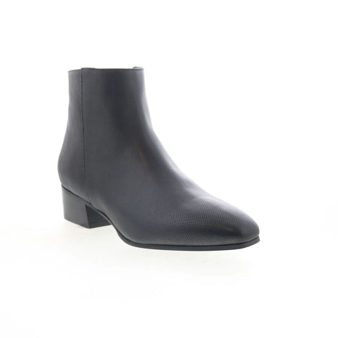 Aquatalia Fuoco L334501 Womens Black Leather Zipper Ankle & Booties Boots