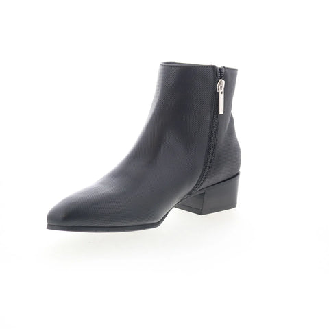 Aquatalia Fuoco L334501 Womens Black Leather Zipper Ankle & Booties Boots
