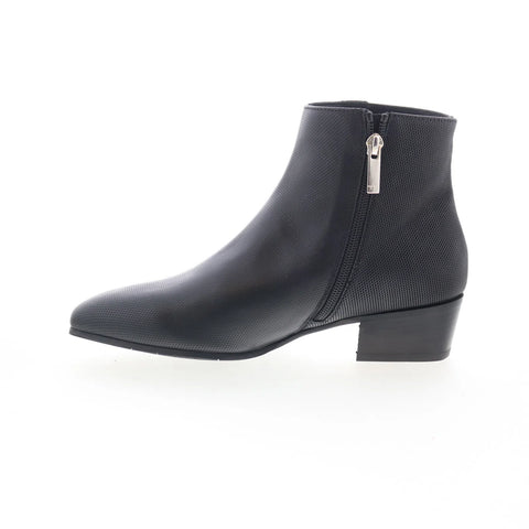 Aquatalia Fuoco L334501 Womens Black Leather Zipper Ankle & Booties Boots