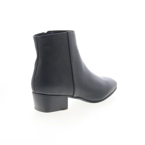 Aquatalia Fuoco L334501 Womens Black Leather Zipper Ankle & Booties Boots