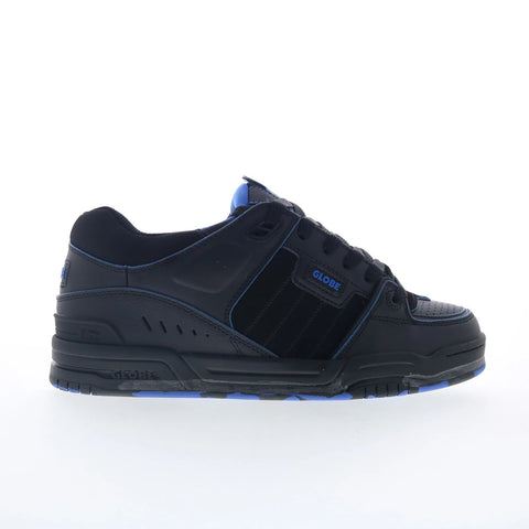 Globe Fusion GBFUS Mens Black Leather Lace Up Skate Inspired Sneakers Shoes