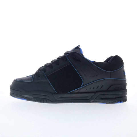 Globe Fusion GBFUS Mens Black Leather Lace Up Skate Inspired Sneakers Shoes