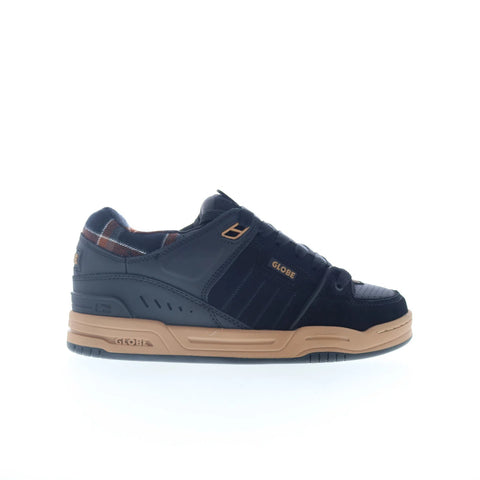 Globe Fusion GBFUS Mens Black Leather Lace Up Skate Inspired Sneakers Shoes