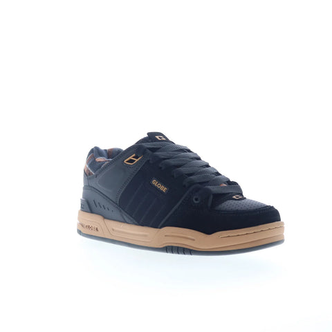 Globe Fusion GBFUS Mens Black Leather Lace Up Skate Inspired Sneakers Shoes