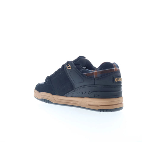 Globe Fusion GBFUS Mens Black Leather Lace Up Skate Inspired Sneakers Shoes