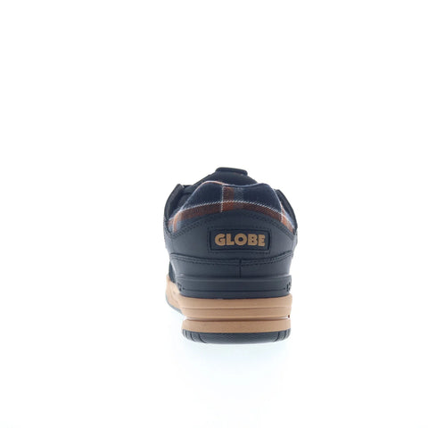 Globe Fusion GBFUS Mens Black Leather Lace Up Skate Inspired Sneakers Shoes