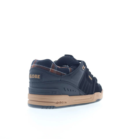 Globe Fusion GBFUS Mens Black Leather Lace Up Skate Inspired Sneakers Shoes