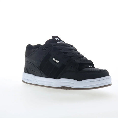 Globe Fusion GBFUS Mens Black Leather Skate Inspired Sneakers Shoes