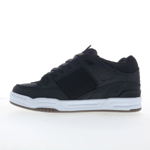 Globe Fusion GBFUS Mens Black Leather Skate Inspired Sneakers Shoes
