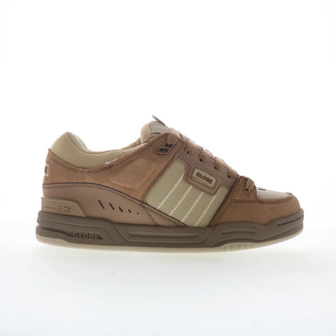 Globe Fusion GBFUS Mens Brown Leather Lace Up Skate Inspired Sneakers Shoes