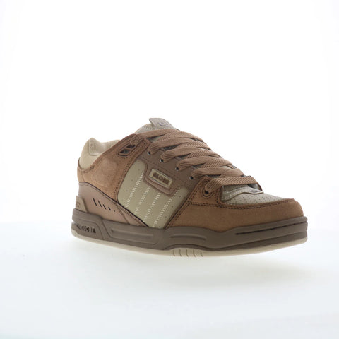 Globe Fusion GBFUS Mens Brown Leather Lace Up Skate Inspired Sneakers Shoes