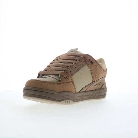 Globe Fusion GBFUS Mens Brown Leather Lace Up Skate Inspired Sneakers Shoes