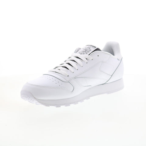 Reebok Classic Leather Mens White Leather Lifestyle Sneakers Shoes