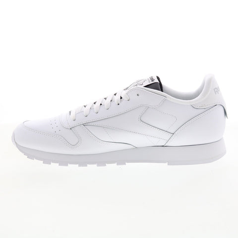 Reebok Classic Leather Mens White Leather Lifestyle Sneakers Shoes