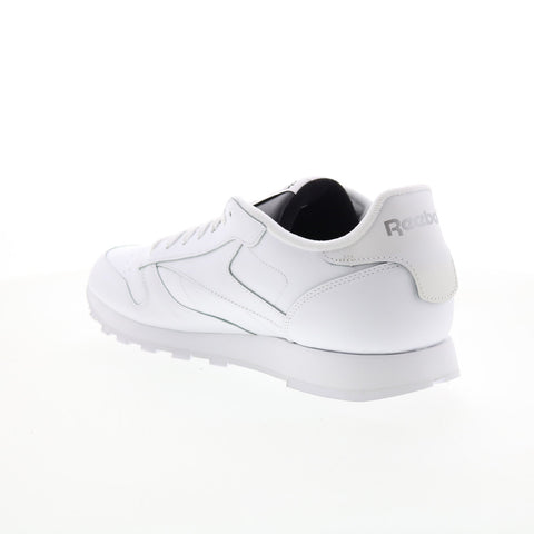 Reebok Classic Leather Mens White Leather Lifestyle Sneakers Shoes