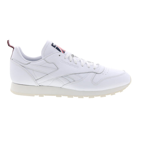 Reebok Classic Leather Mens White Leather Lifestyle Sneakers Shoes