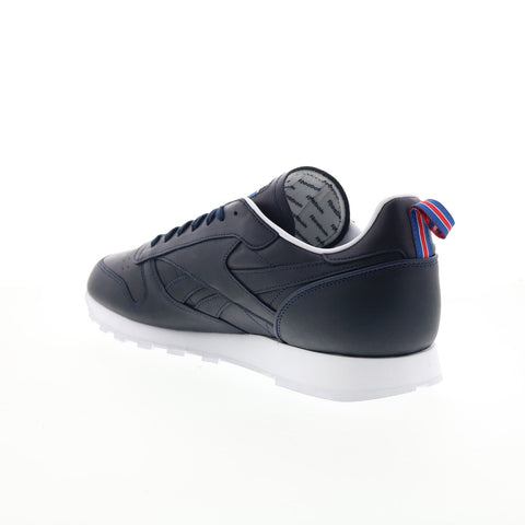 Reebok Classic Leather FW7797 Mens Blue Leather Lifestyle Sneakers Shoes