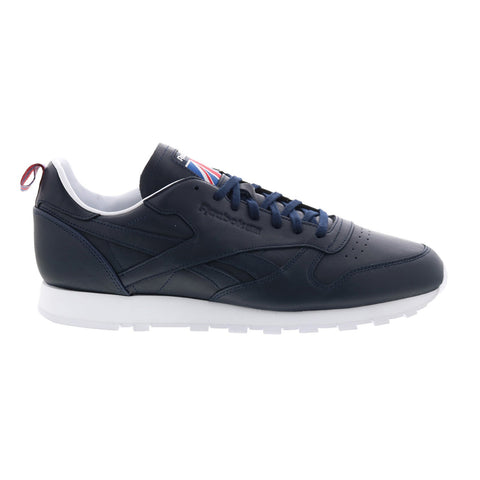 Reebok Classic Leather FW7797 Mens Blue Leather Lifestyle Sneakers Shoes