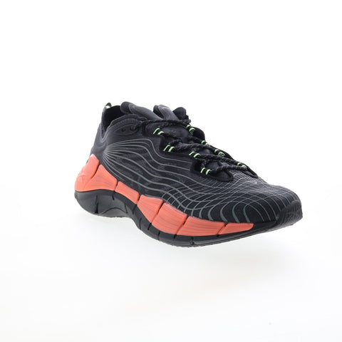 Reebok Zig Kinetica II Mens Black Canvas Athletic Running Shoes