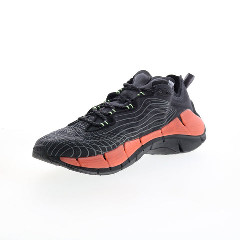 Reebok Zig Kinetica II Mens Black Canvas Athletic Running Shoes