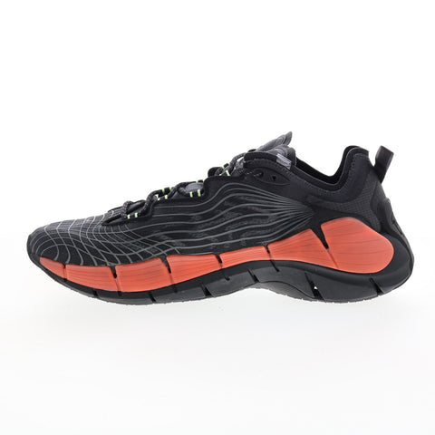 Reebok Zig Kinetica II Mens Black Canvas Athletic Running Shoes