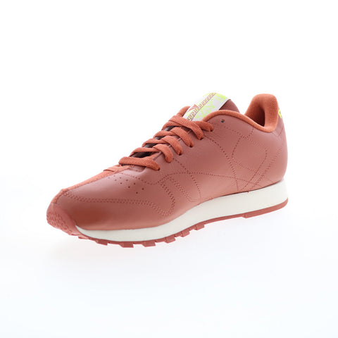 Reebok Classic Leather FY7546 Mens Orange Mesh Lifestyle Sneakers Shoes