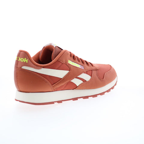 Reebok Classic Leather FY7546 Mens Orange Mesh Lifestyle Sneakers Shoes