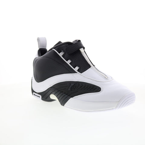 Reebok Answer IV Mens White Leather Zipper Athletic Basketball Shoes