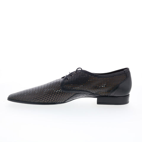 Giano BiBox G141 Mens Black Leather Lace Up Oxfords & Lace Ups Casual Shoes