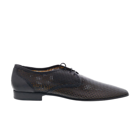 Giano BiBox G141 Mens Black Leather Lace Up Oxfords & Lace Ups Casual Shoes