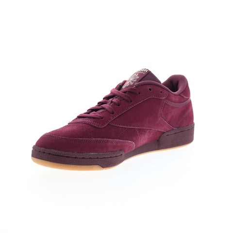 Reebok Club C 85 G57635 Mens Burgundy Suede Lifestyle Sneakers Shoes