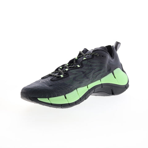 Reebok Zig Kinetica II Mens Black Canvas Athletic Running Shoes