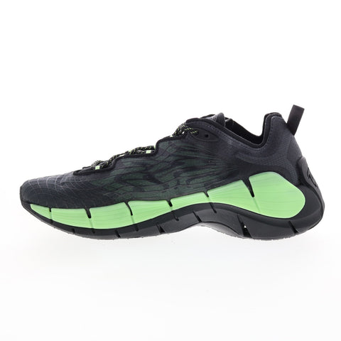 Reebok Zig Kinetica II Mens Black Canvas Athletic Running Shoes