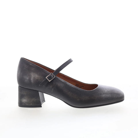 Miz Mooz Gabbie Womens Gray Leather Hook & Loop Pumps Heels Shoes