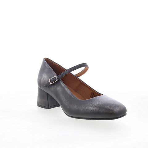 Miz Mooz Gabbie Womens Gray Leather Hook & Loop Pumps Heels Shoes