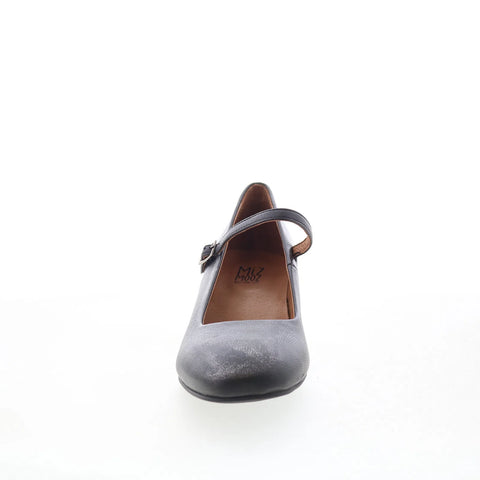 Miz Mooz Gabbie Womens Gray Leather Hook & Loop Pumps Heels Shoes