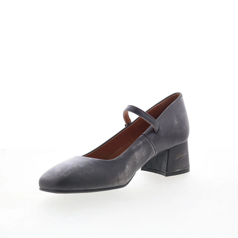 Miz Mooz Gabbie Womens Gray Leather Hook & Loop Pumps Heels Shoes