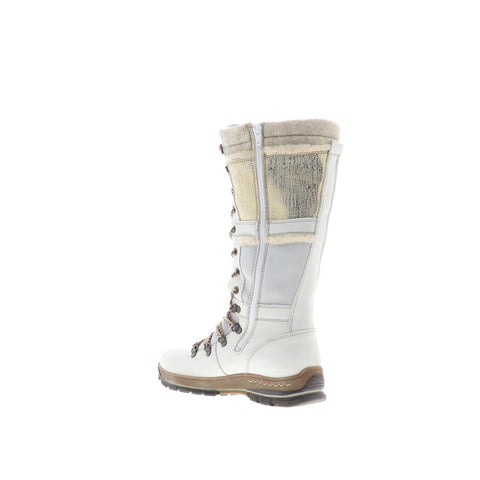 Bos. & Co. Gabriella Womens White Leather Lace Up Casual Dress Boots