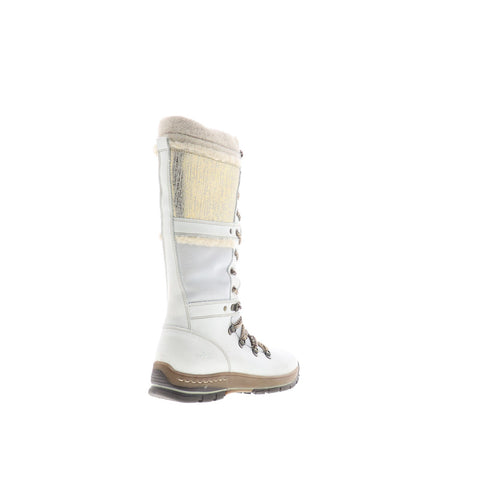 Bos. & Co. Gabriella Womens White Leather Lace Up Casual Dress Boots