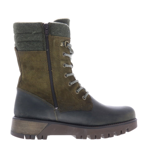 Bos. & Co. Gala Prima Womens Green Suede Lace Up Casual Dress Boots