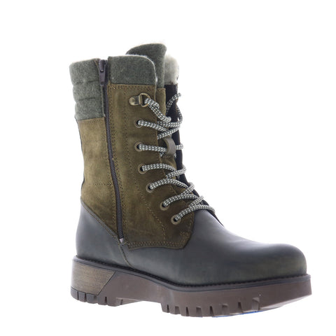 Bos. & Co. Gala Prima Womens Green Suede Lace Up Casual Dress Boots