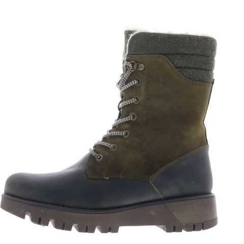 Bos. & Co. Gala Prima Womens Green Suede Lace Up Casual Dress Boots