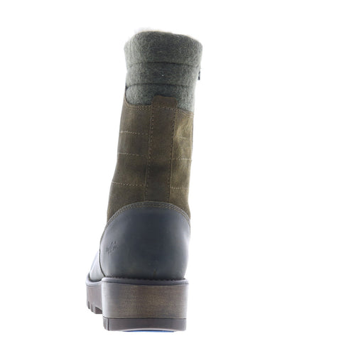 Bos. & Co. Gala Prima Womens Green Suede Lace Up Casual Dress Boots
