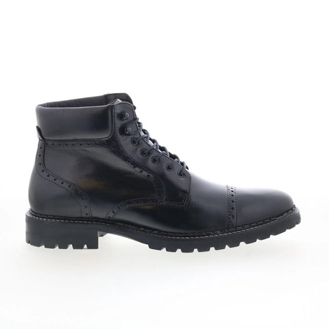 Johnston & Murphy Garrison 59-4057 Mens Black Leather Lace Up Ankle Boots