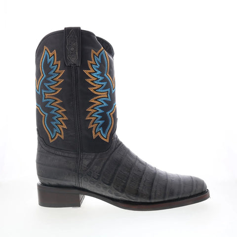Dingo Gator DI-128 Mens Black Leather Slip On Cowboy Western Boots