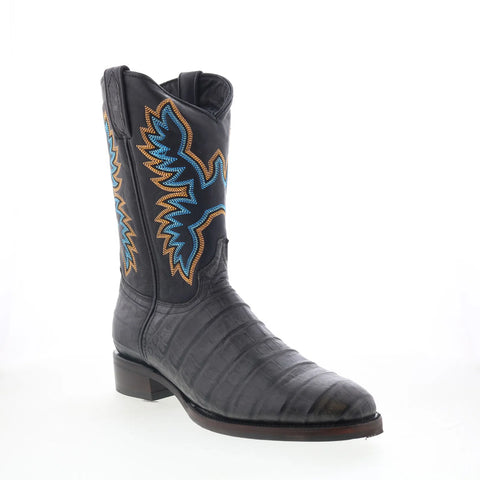 Dingo Gator DI-128 Mens Black Leather Slip On Cowboy Western Boots