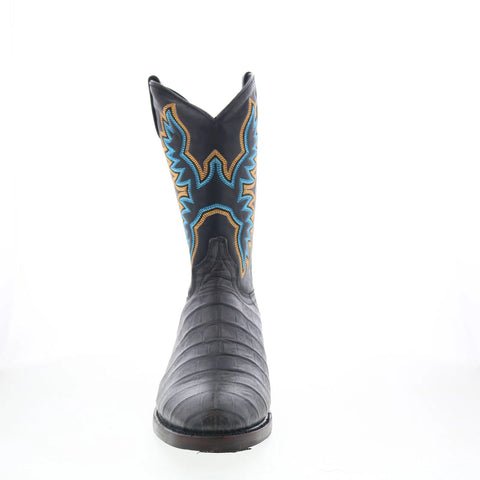 Dingo Gator DI-128 Mens Black Leather Slip On Cowboy Western Boots