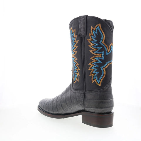 Dingo Gator DI-128 Mens Black Leather Slip On Cowboy Western Boots
