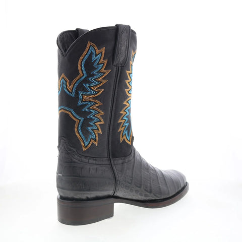 Dingo Gator DI-128 Mens Black Leather Slip On Cowboy Western Boots