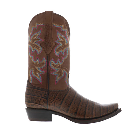 Dingo Gator Print Leather DI-128 Mens Brown Extra Wide Cowboy Western Boots